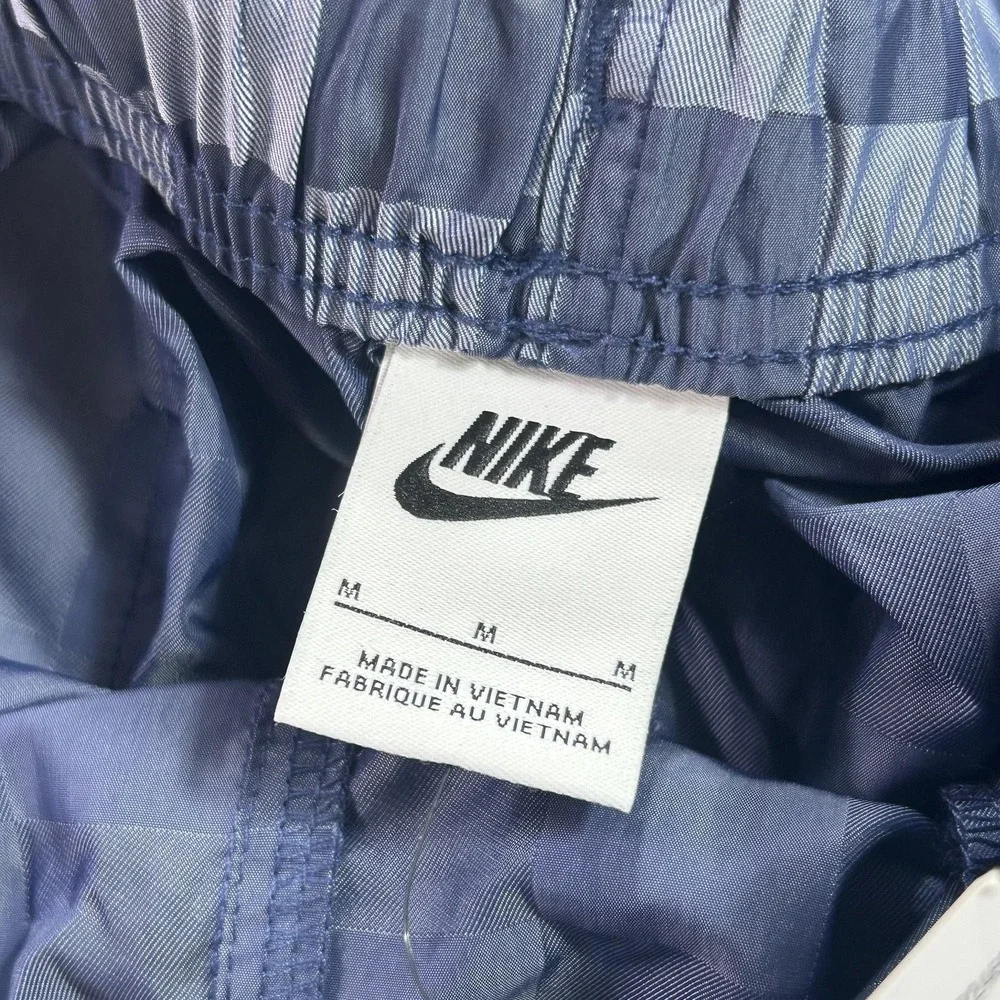 Nike Swim Trunks Shorts Mens Medium Blue Check Quick Dry FN3098-410 NEW